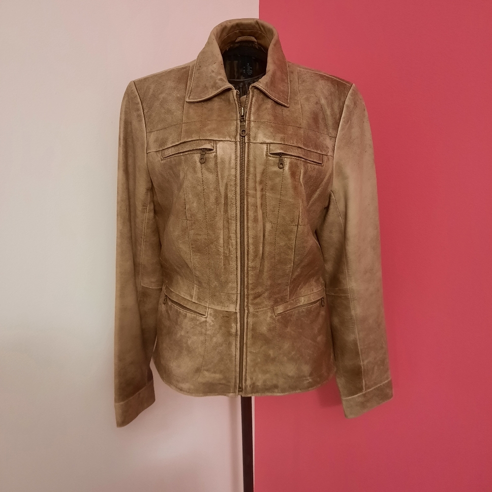 Alfani Tan Leather Jacket